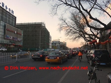 Radtour Peking, Autostau