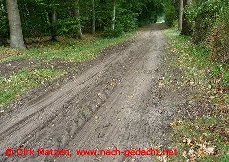 sandige Radstrecke