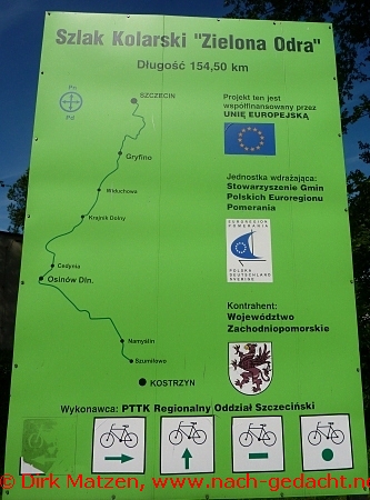 Infoschild Radweg Zielona Odra