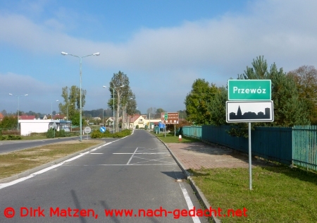 Ortsschild Przewz