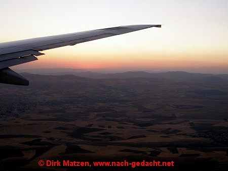 Ankara, Anflug ber dem anatolischen Hochland