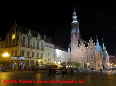Breslau, Rathaus nachts