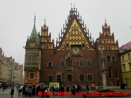 Breslau, Fassade des Rathauses