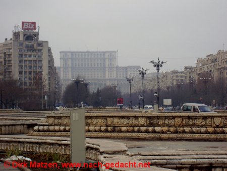 Bukarest, Blick von der Piata Unirii zum Palast