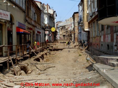 Bukarest, Sanierungsarbeiten in der Altstadt
