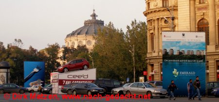 Bukarest, Werbung vor dem Athenäum