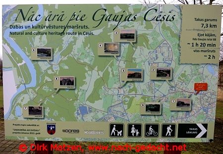 Cesis, Infotafel fr Wanderung