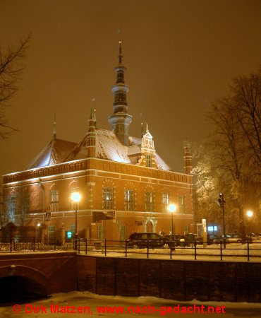 Danzig, Altstädtische Rathaus bei Nacht