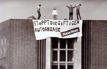 Stoppt die giftigen Autoabgase - Robin Wood 1984 bei VW
