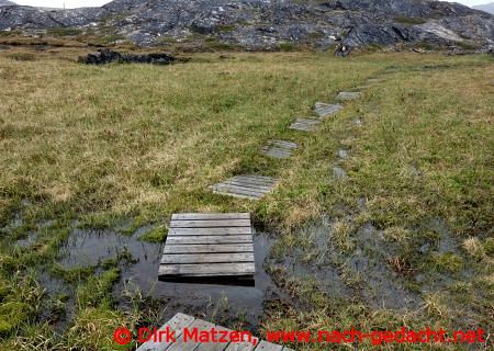 Ilulissat Wanderweg nasser Boden