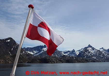 Grnland-Fahne am Heck
