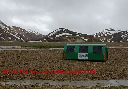 Landmannalaugar, Recycling-Container