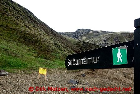 Landmannalaugar gesperrter Wanderweg