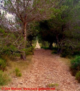 Menorca, Mola de Fornells - schnurgerader Wanderweg
