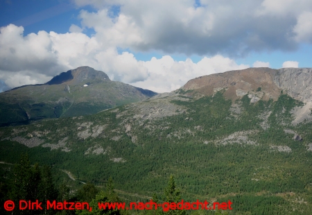 Zugfahrt Nordlandbahn, kurz hinter Lønsdal