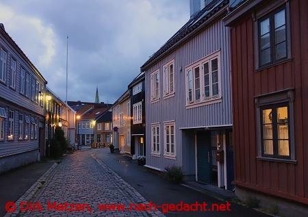 Trondheim, Bakklandet am Abend