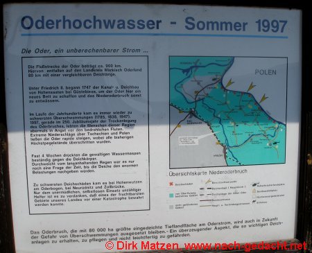 Informationstafel Oderhochwasser Sommer 1997