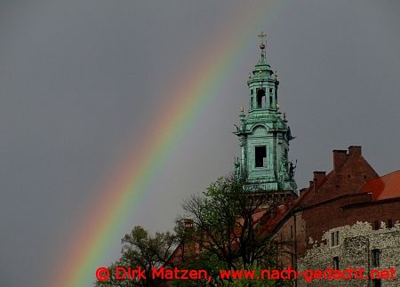 Krakau, Regenbogen neben der Kathedrale