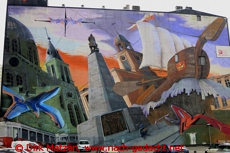 Lodz, größte Wandmalerei Europas