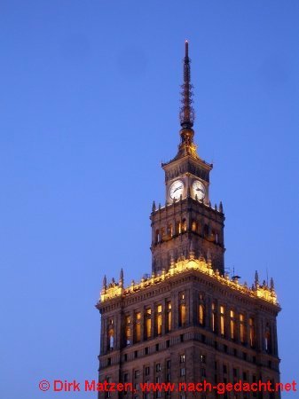 Warschau, Kulturpalast-Spitze