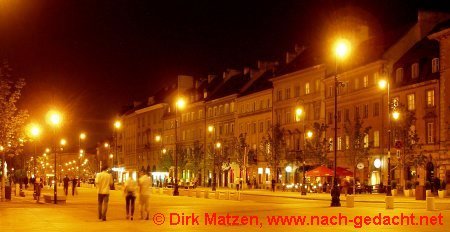 Warschau, Abendstimmung auf der Ulica Krakowskie Przedmieście