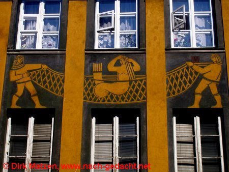 Warschau Neustadt, Details an Wohngebuden