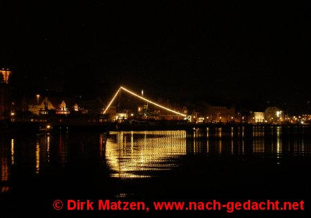 Hafenrand von Flensburg, nachts