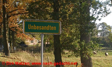 Ortsschild Unbesandten