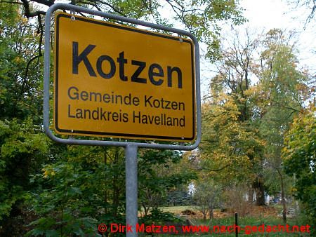 Ortsschild Gemeinde Kotzen