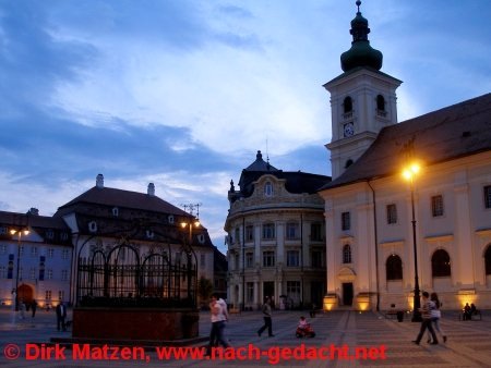 Sibiu, Hermannstadt - Abendstimmung an der Piaţa Mare