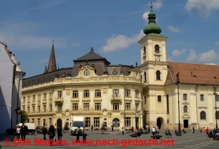 Sibiu, Hermannstadt - Rathaus und römisch-katholische Stadtpfarrkirche