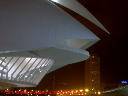 Valencia, Detail an der Oper bei Nacht