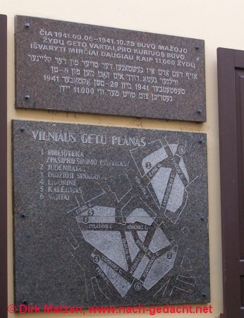 Vilnius, Gedenktafel des Ghettos